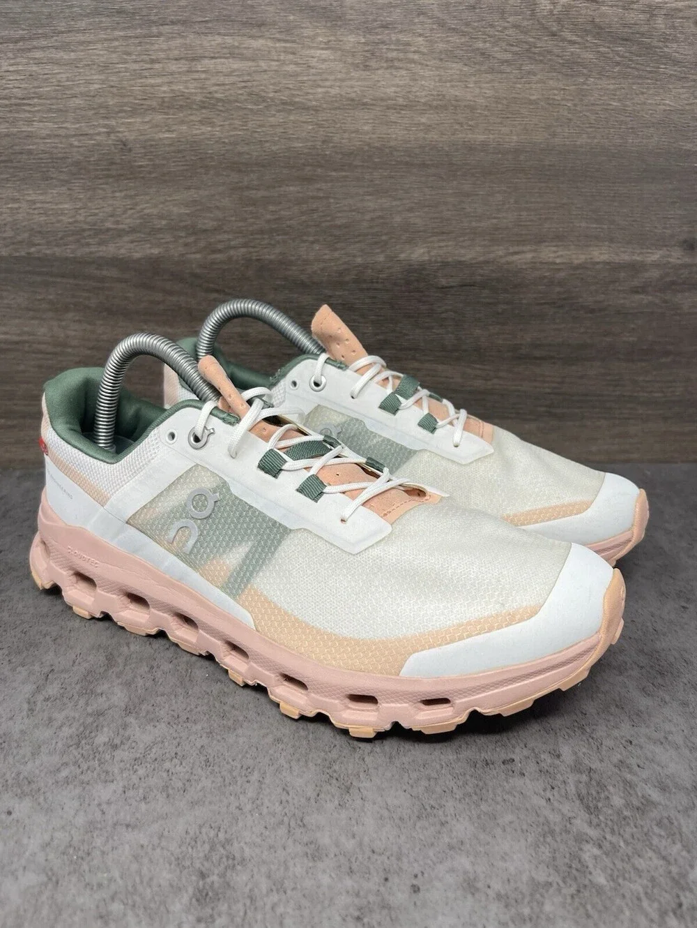 On Cloudvista Waterproof Peach Sage Womens Size 9 Trail Running Hiking Shoes